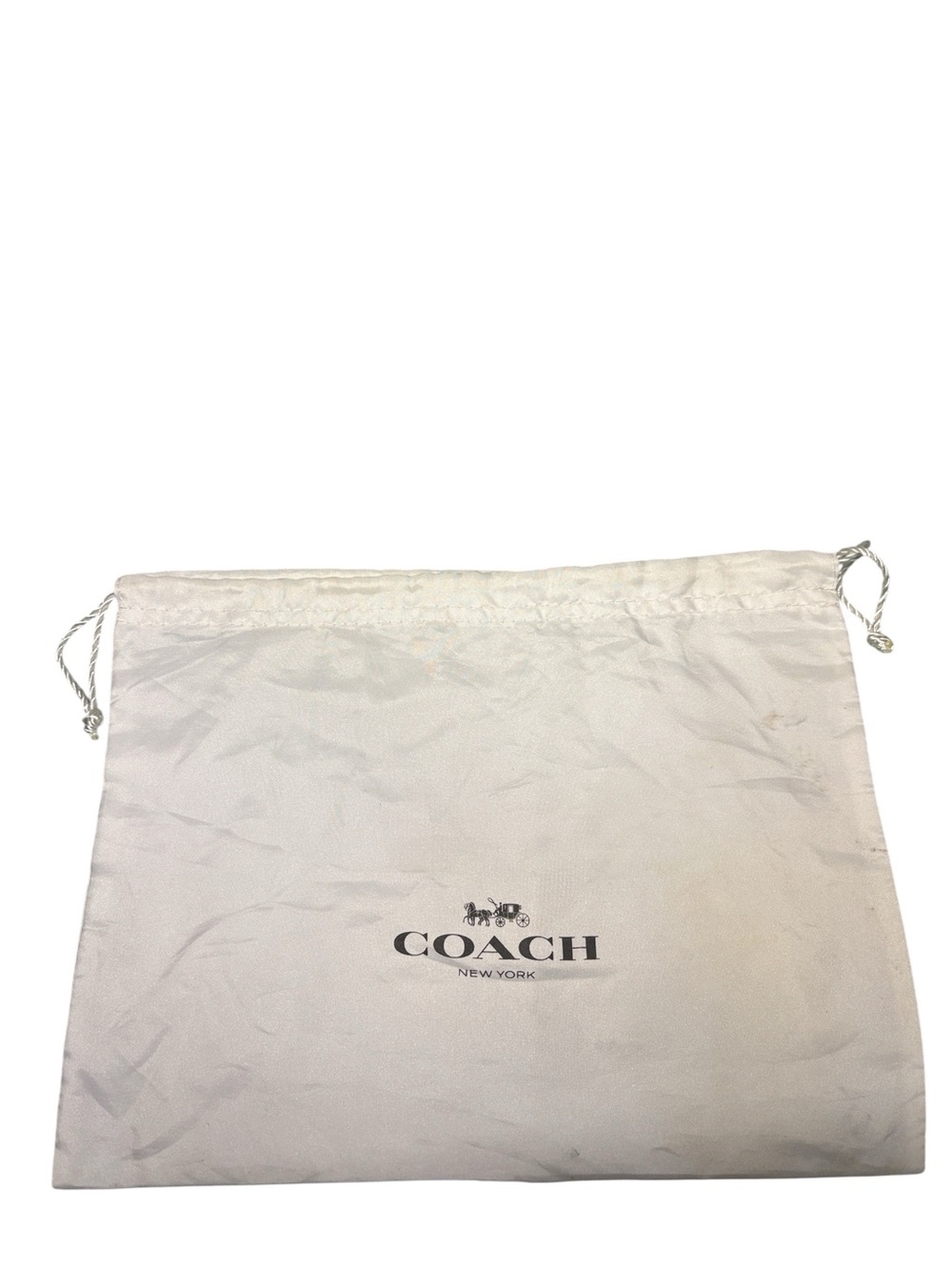 Coach White Cotton Drawstring Dust Bag Small 11.5” x 9”